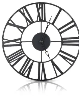 Hodiny DekorStyle Nástěnné hodiny Vintage 36,5 cm černé