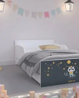 Dětské postele Tmavší dětská postel s noční oblohou 180 x 90 cm