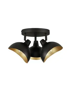 Industriální stropní svítidla NOVA LUCE stropní svítidlo GEETI matná černá a zlatý kov E14 3x5W 230V IP20 bez žárovky 9555810