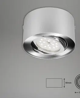 Bodová světla Briloner Stropní bodové svítidlo LED Tube, stříbrná barva