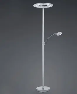 Osvětlení směrem nahoru HELL LED stojací lampa Monti z niklu čtecí lampička CCT
