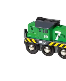 Hračky BRIO - Elektrická lokomotiva zelená, baterie AA není součástí