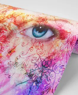 Samolepící tapety Samolepící tapeta modré oči s abstraktními prvky