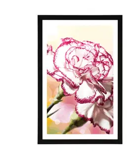 Květiny Plakát s paspartou elegantní karafiát