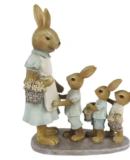 Velikonoční dekorace Velikonoční dekorace králičí rodiny - 17*7*19 cm Clayre & Eef 6PR3285