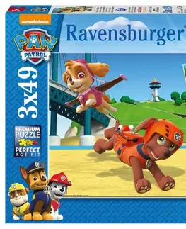 Hračky puzzle RAVENSBURGER - Tlapková patrola: Psí tým 3x49 dílků