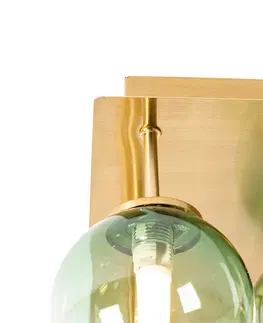 Stropni svitidla Stropní svítidlo ve stylu Art Deco zlaté se zeleným sklem 9 světel - Athens
