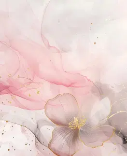 Obrazy květů Obraz elegantní květiny s růžovo-zlatým nádechem