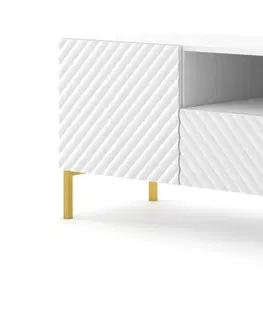 TV stolky ARTBm Tv stolek SURF 200 | 2D2S Provedení: Černý mat / zlaté nohy