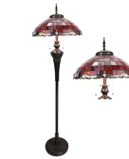 Svítidla Stojací lampa Tiffany Reddo - Ø 51*166 cm E27/max 3*60W Clayre & Eef 5LL-6291