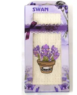 Utěrky Forbyt, Bavlněná utěrka Darkové balení, Swan Lavender, 50 x 70 cm