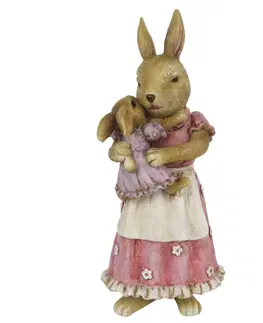 Velikonoční dekorace Velikonoční dekorace králíčí maminky s holčičkou - 8*7*19 cm Clayre & Eef 6PR3326