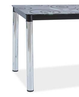 Jídelní stoly Jídelní stůl NEFON 2 100x60 cm, sklo/černá-chrom