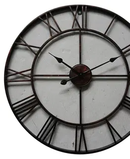 Stylové a designové hodiny Estila Retro nástěnné kruhové hodiny Edon z kovu bronzové barvy 70cm