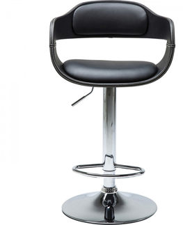 Barové židle KARE Design Černá polstrovaná barová židle Costa