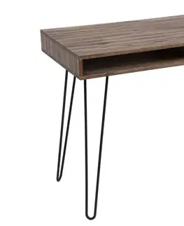 Psací stoly LuxD Psací stůl Shayla, 110 cm, šedá akácie