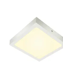 Klasická stropní svítidla SLV BIG WHITE SENSER 24 Indoor, stropní LED svítidlo hranaté, bílé, 3000K 1003019