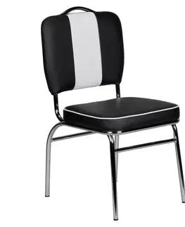 Židle do jídelny Retro Židle Elivis Černá/bílá