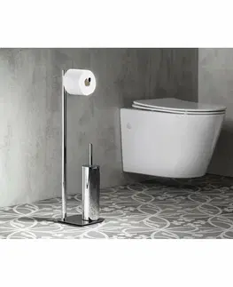 WC štětky GEDY 1132 Artu stojan s držákem na toaletní papír a WC štětkou, hranatý, mosaz
