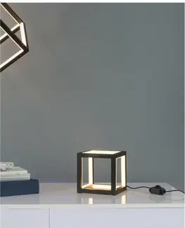 Designové stolní lampy NOVA LUCE stolní lampa GABBIA černý hliník a silikon LED 20W 230V 3000K IP20 stmívatelné 9818161