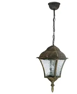 Zahradní lampy Venkovní závěsné svítidlo Rabalux Toscana antická zlatá 8394