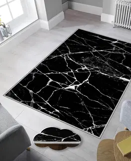 Koberce a koberečky Conceptum Hypnose Koberec Black Marble 80x150 cm černý