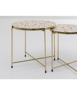 Odkládací stolky KARE Design Odkládací stolek Priya - bílý (set 2 kusů)