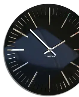 Nástěnné hodiny Elegantní lesklé hodiny do obývacího pokoje v černé barvě