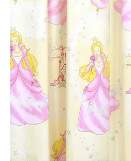Závěsy Závěs bavlněný s řasící lemovkou, Princezny, 175 x 135 cm