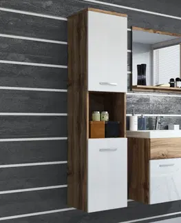 Koupelnový nábytek Expedo Koupelnová sestava BOTTON XL s umyvadlem, wotan/bílá lesk