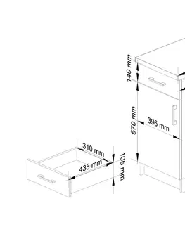 Kuchyňské dolní skříňky Ak furniture Kuchyňská skříňka Artus S40 D1SZ1 + pracovní deska Lima
