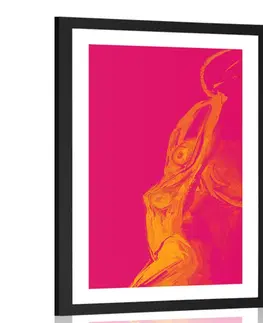 Ženy Plakát s paspartou zářivá silueta ženy