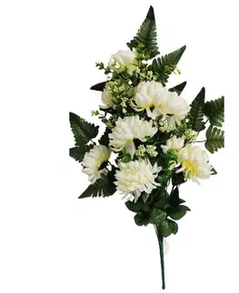 Květiny Umělá dekorativní kytice Chryzantéma, krémová, výška 60 cm