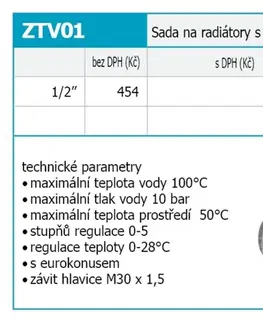 Koupelna NOVASERVIS Sada s termostatem spodní přímá 1/2" ZTV1