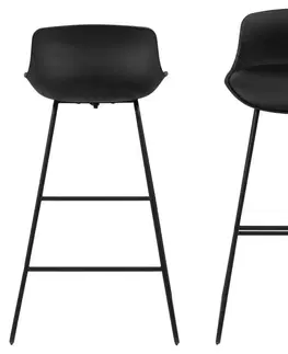 Barové židle Dkton Designová barová židle Nerys černá