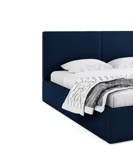 Postele BMS Manželská postel HAILEY | bez matrace 120 x 200 cm Barva: Modrá