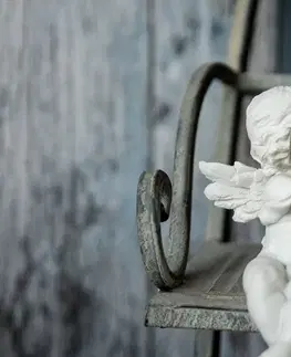Obrazy andělů Obraz sošky andílků na lavičce
