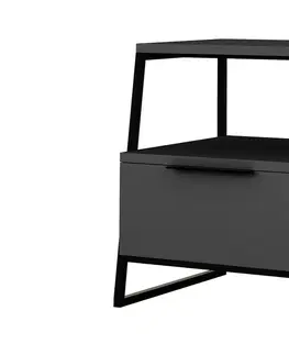 Noční stolky Sofahouse 27968 Designový noční stolek Pelagio 45 cm antracitový