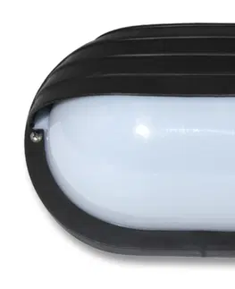 Klasická nástěnná svítidla Ecolite Technické svítidlo ovál s krytem černé WH2606-CR