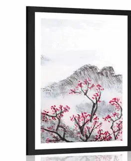 Příroda Plakát s paspartou čínská země v mlze