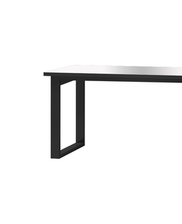Jídelní stoly DEJEON rozkládací stůl, černá/šedé sklo