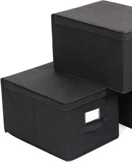 Úložné boxy SONGMICS 3 úložné boxy s víkem Trox černé