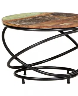 Konferenční stolky Konferenční stolek hnědá / černá Dekorhome Recyklované dřevo