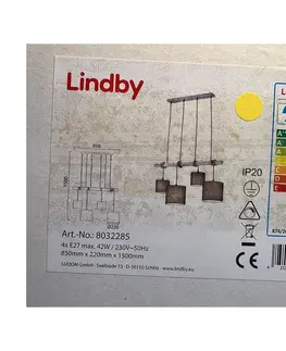 Svítidla Lindby Lindby - Lustr na lanku RUKAIA 4xE27/42W/230V 