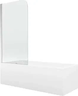 Vany MEXEN/S Cubik obdélníková vana 170 x 70 cm s panelem  + vanová zástěna 75 cm, transparent, chrom 550317070X9007510100