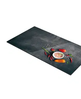 Poklice Tescoma Skleněná odkládací deska na sporák ONLINE 30 x 52 cm, sůl a chilli