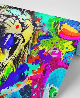 Abstraktní tapety Tapeta barevná hlava lva