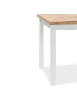 Dřevěné jídelní stoly Signal Jídelní stůl ADAM | 120 x 68 cm Barva: dub lancelot / bílý mat
