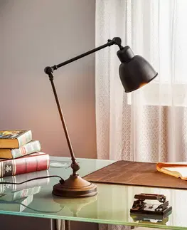 Stolní lampy kancelářské Euluna Stolní lampa Emoti, černá, výška 45 cm, nastavitelná