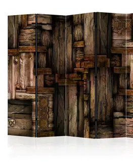 Paravány Paraván Wooden puzzle Dekorhome 135x172 cm (3-dílný)